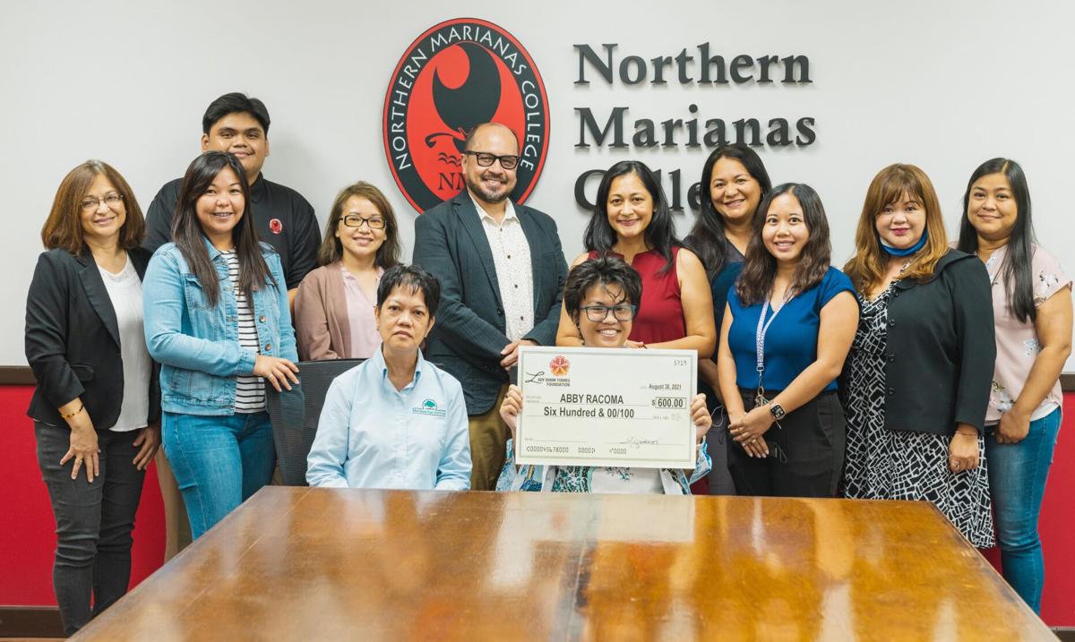 Northern Marianas College students Edieson Aguirre and Avry Racoma were recently awarded $600 each from the Lady Diann Torres Foundation.