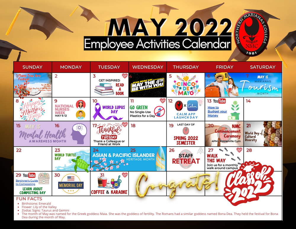 NMC Monthly Activities Calendar   May 2022