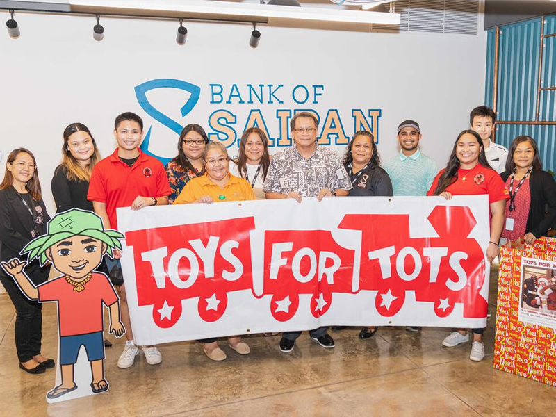 Bank of Saipan is an official 2021 “Toys for Tots” partner this holiday season. 