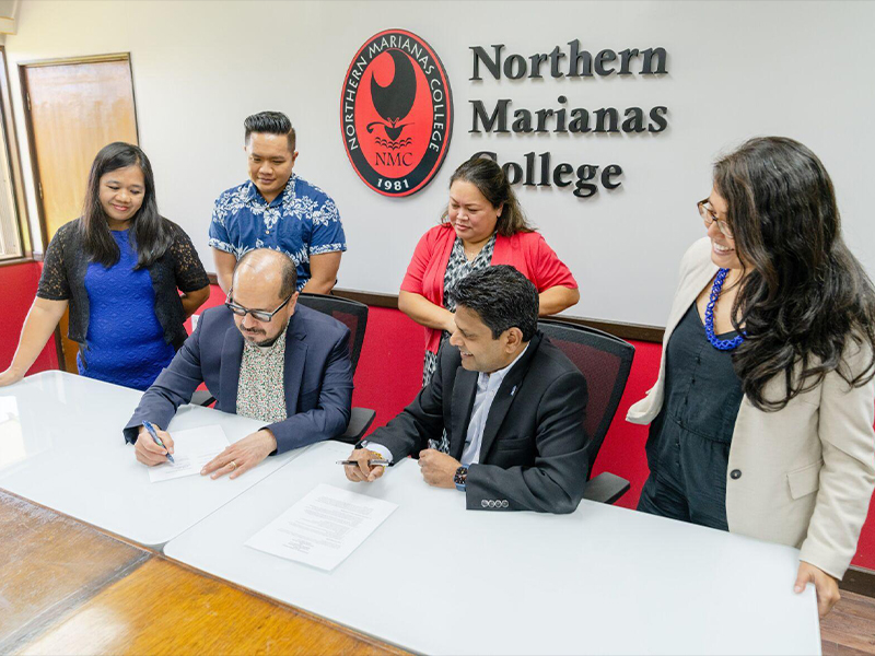 Northern Marianas College on Wednesday signed an agreement with the University of Memphis to advance their partnership that aims to benefit CNMI students who want to earn  advanced college degrees. 