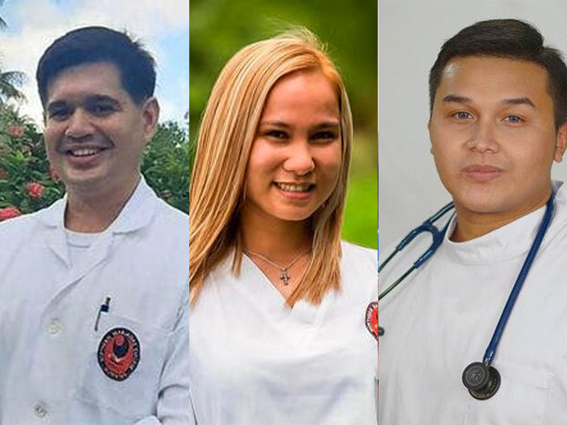 From left to right, three Northern Marianas College graduates — John Angello, Camille Masga, and Mark Reyes — have passed the National Council Licensure Examination for Registered Nurses or NCLEX-RN.